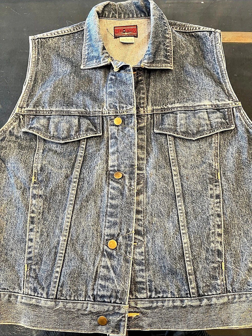 Red River Denim Vest in Blue Like New